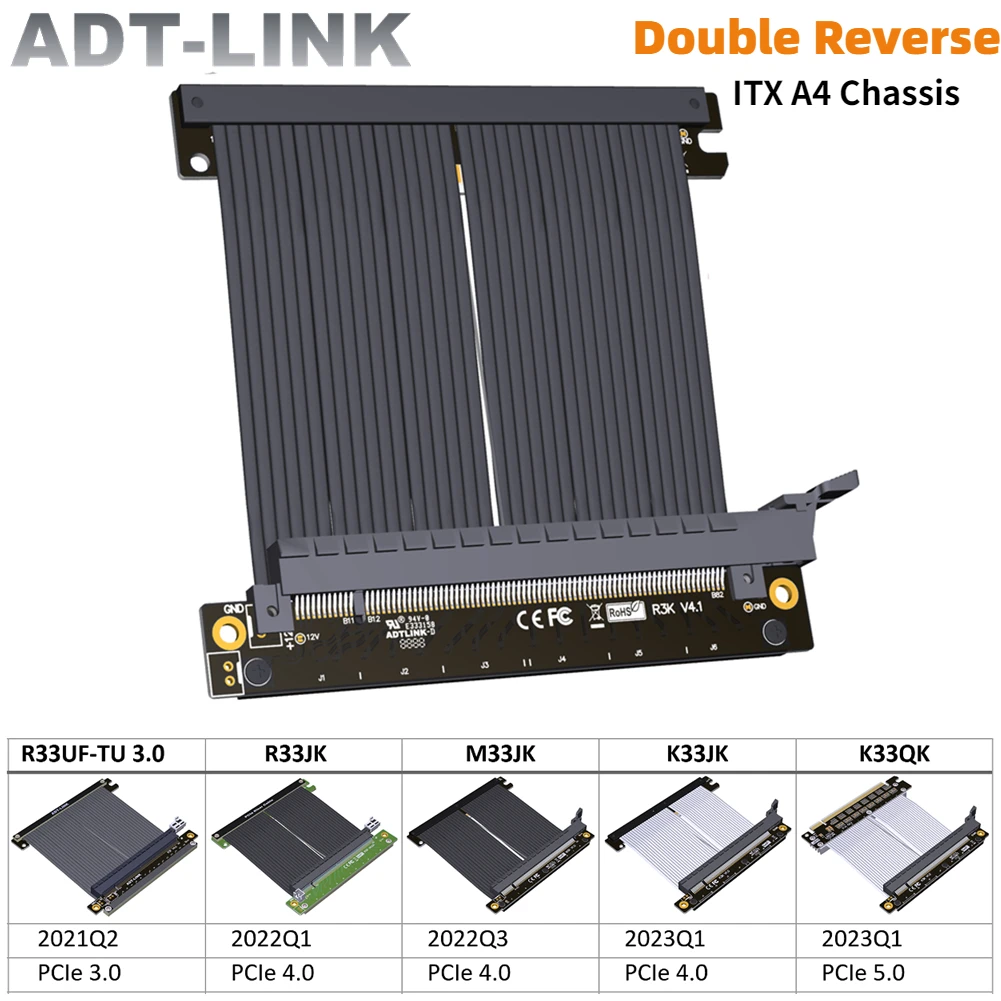 Itx Gpu Riser Pcie 4.0 16X - Câble Riser PCIe ADT Gen 5/4